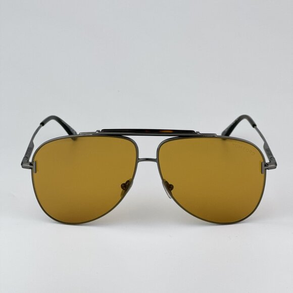 Tom Ford FT1018/S 08E BRADY BRAND NEW Sunglasses Shiny Anthracite Silver Unisex - Picture 6 of 13